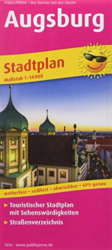 Augsburg: Touristischer Stadtplan mit Sehenswürdigkeiten und Straßenverzeichnis. 1:14000 (Stadtplan: SP)