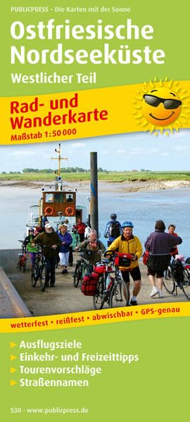 Ostfriesische Nordseeküste, Westlicher Teil: Rad- und Wanderkarte mit Ausflugszielen, Einkehr- & Freizeittipps, wetterfest, reissfest, abwischbar, ... GPS-genau (Rad- und Wanderkarte / RuWK)