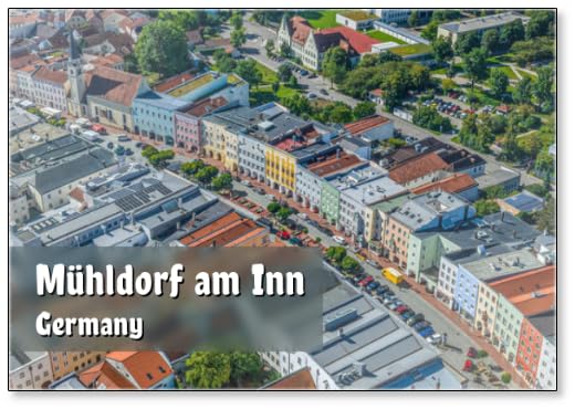 Mühldorf Am Inn - Ausblick Auf Die Historische Innenstadt Mit Ihrer Architektur Im Typischen Inn-salzach-stil, Kühlschrankmagnet