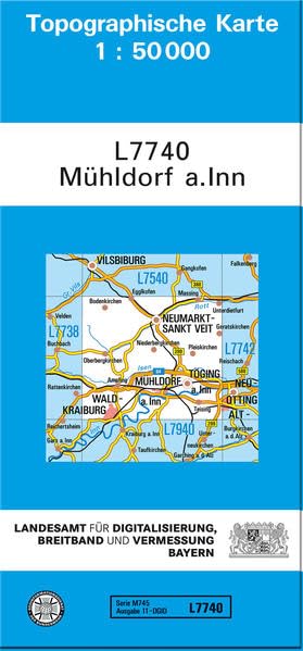 Topographische Karten Bayern L7740 Mühldorf a. Inn 1:50T