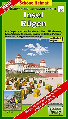 Radwander- und Wanderkarte Insel Rügen: Ausflüge zwischen Stralsund, Garz, Hiddensee, Kap Arkona, Jasmund, Sassnitz, Sellin, Putbus, Ummanz, Bergen ... einer Karte mit Begleitheft. (Schöne Heimat)