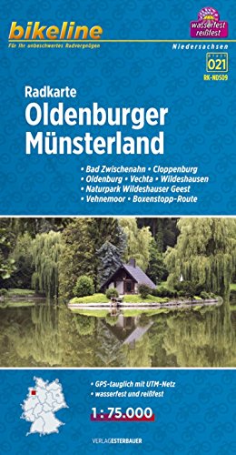 Radkarte Oldenburger Münsterland (RK-NDS09): Bad Zwischenahn, Cloppenburg, Oldenburg, Vechta, Wildeshausen, Naturpark Wildeshauser Geest, Vehnemoor, ... Wasserfest und reißfest (Bikeline Radkarte)