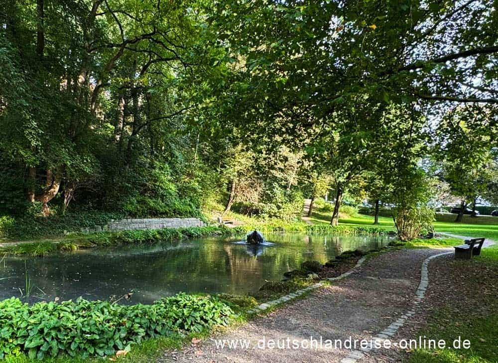 Der Teich im Stadtwallpark in Mühldorf am Inn