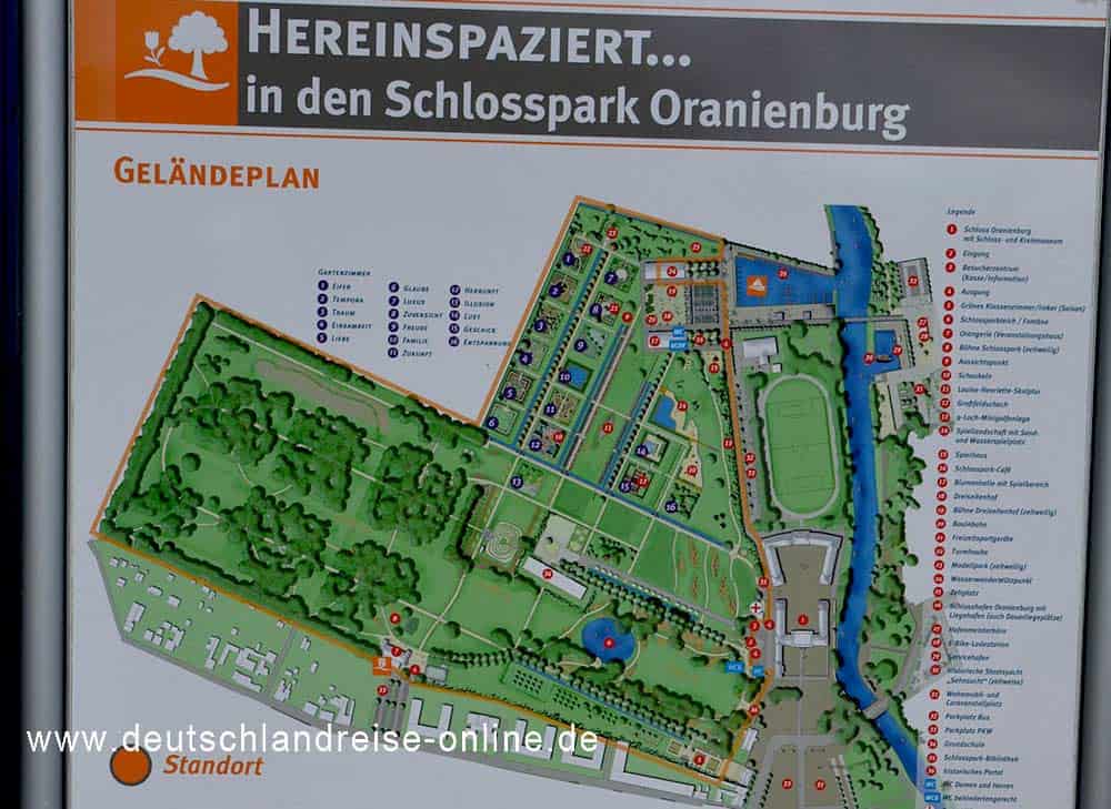 Karte vom Schlosspark Oranienburg