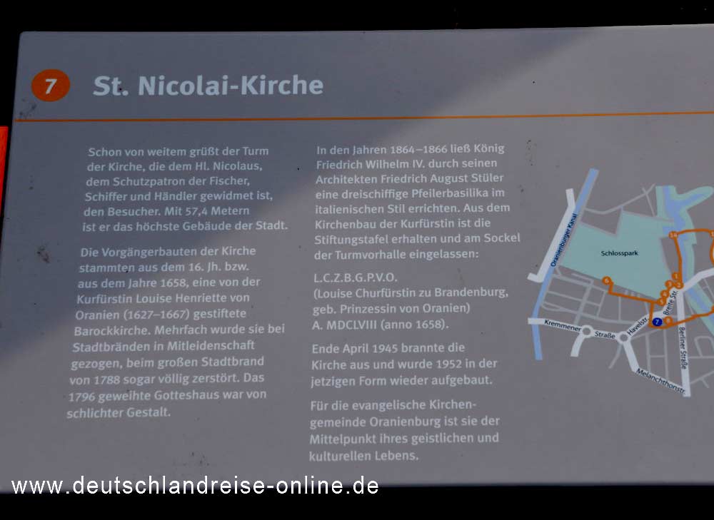 Oranienburg St.-Nicolai-Kirche Infotafel